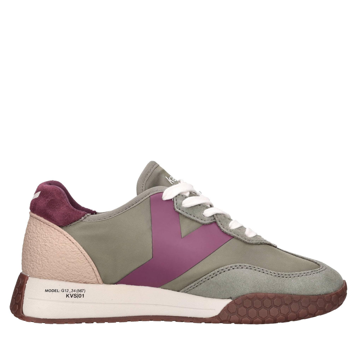 Sneakers in camoscio e tessuto 