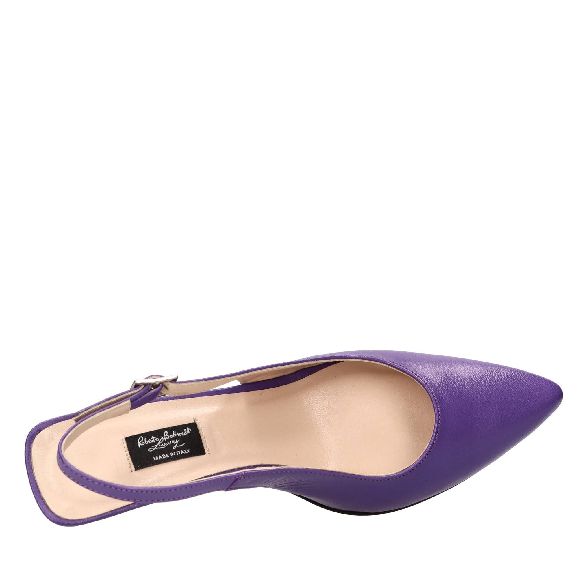 Décolleté slingback in pelle 