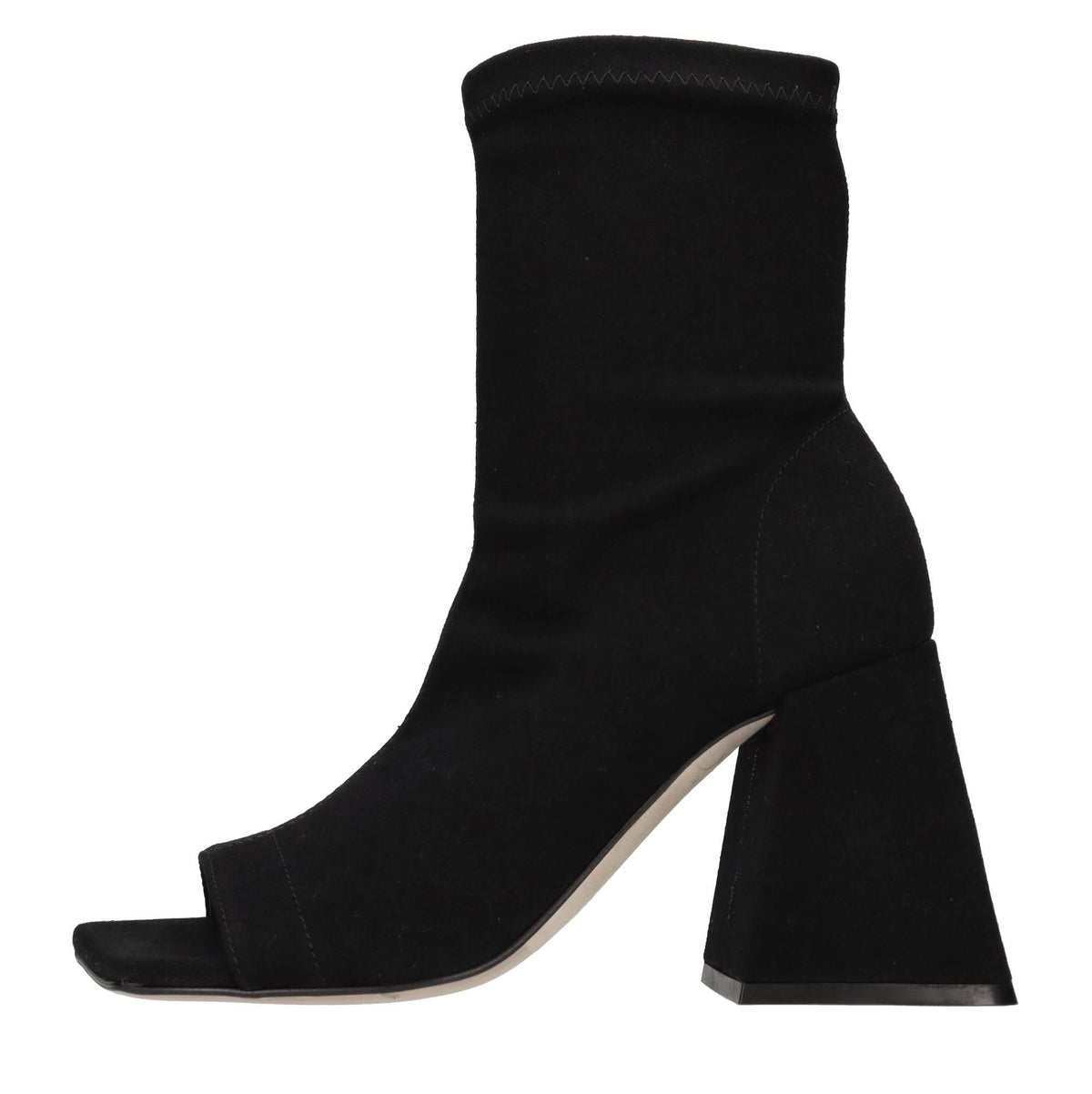 Tronchetti open-toe in denim elasticizzato 