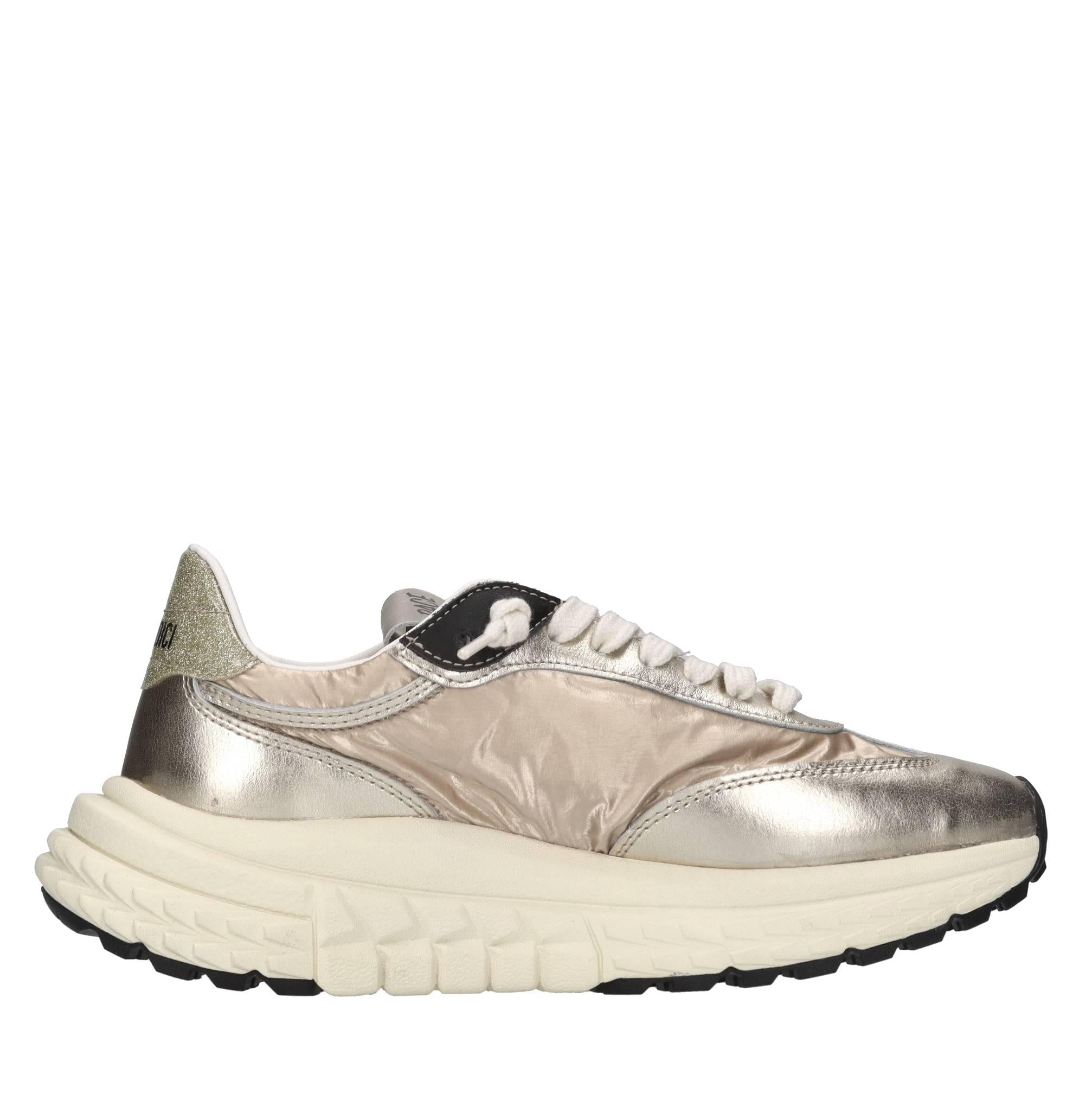 Sneakers in pelle e tessuto 