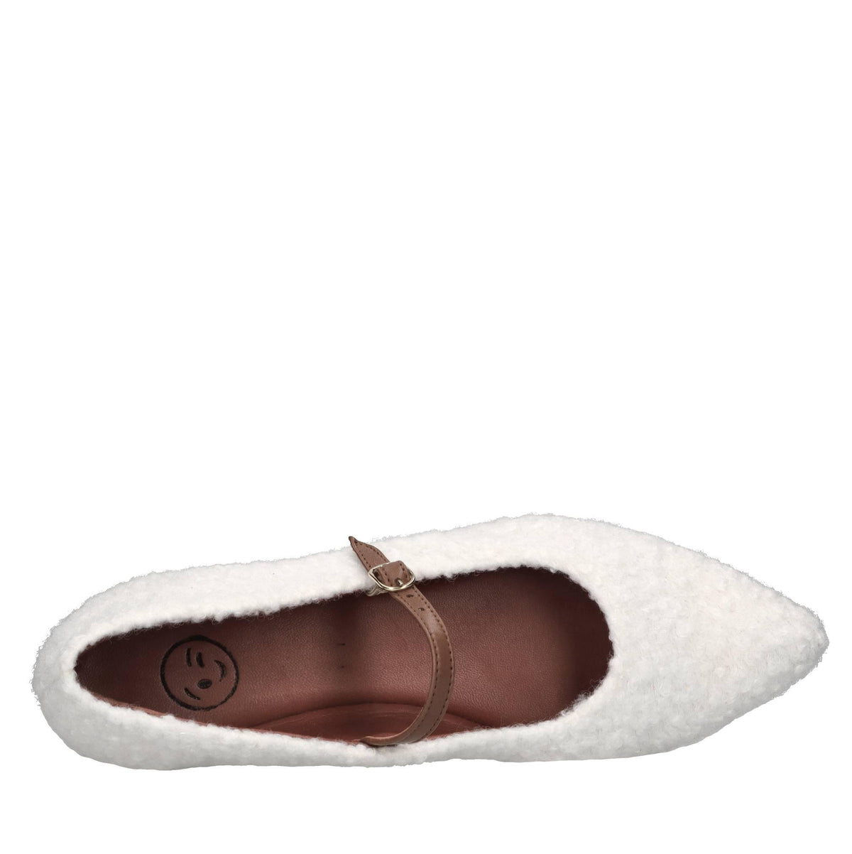 Ballerine in ecopelliccia e pelle 