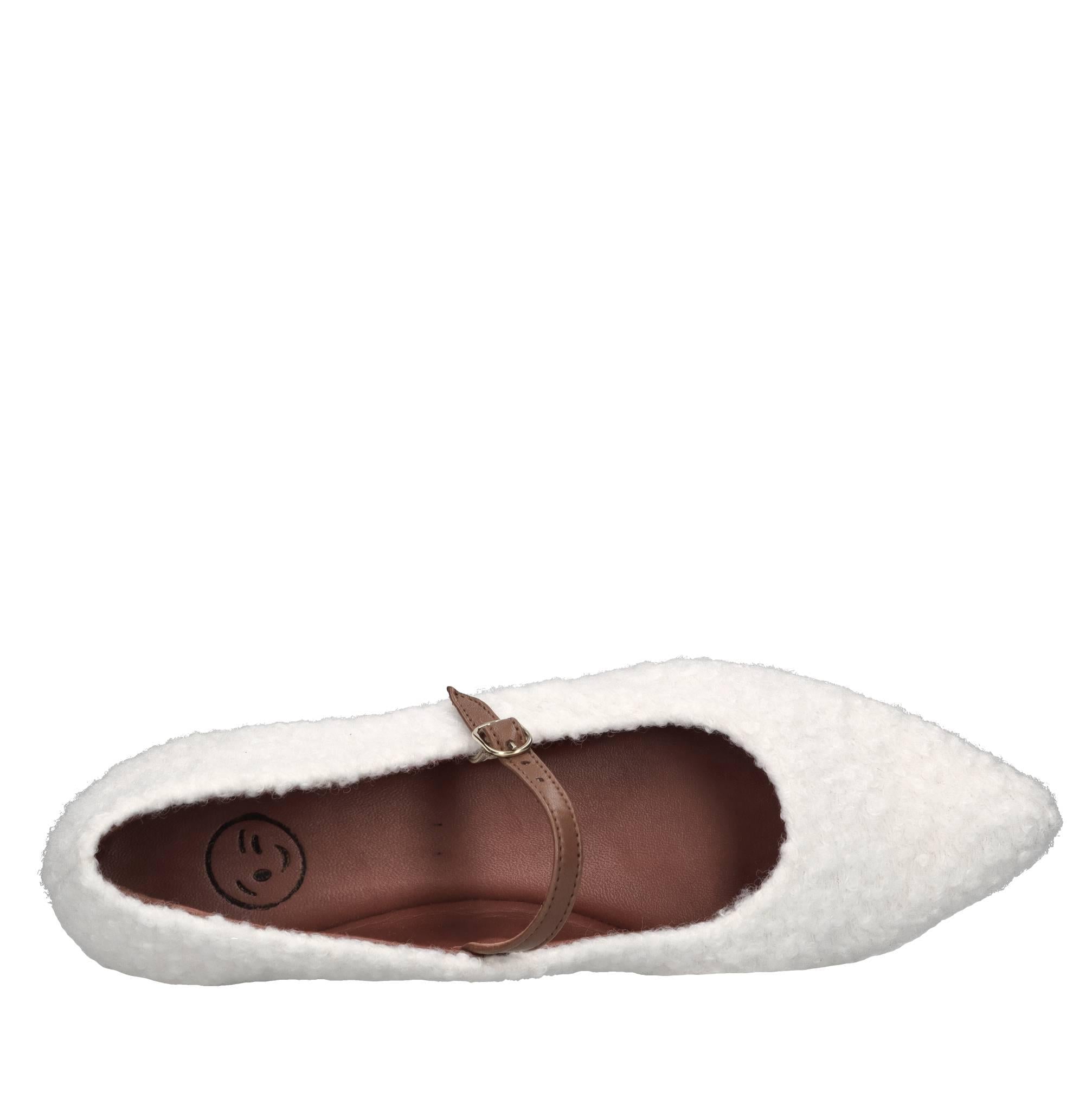 Ballerine in ecopelliccia e pelle 