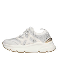Sneakers in pelle e tessuto 