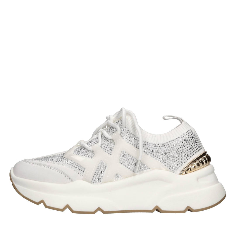 Sneakers in pelle e tessuto 
