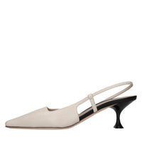 Décolleté slingback in pelle 