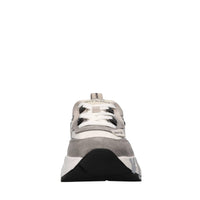 Sneakers in pelle e tessuto 