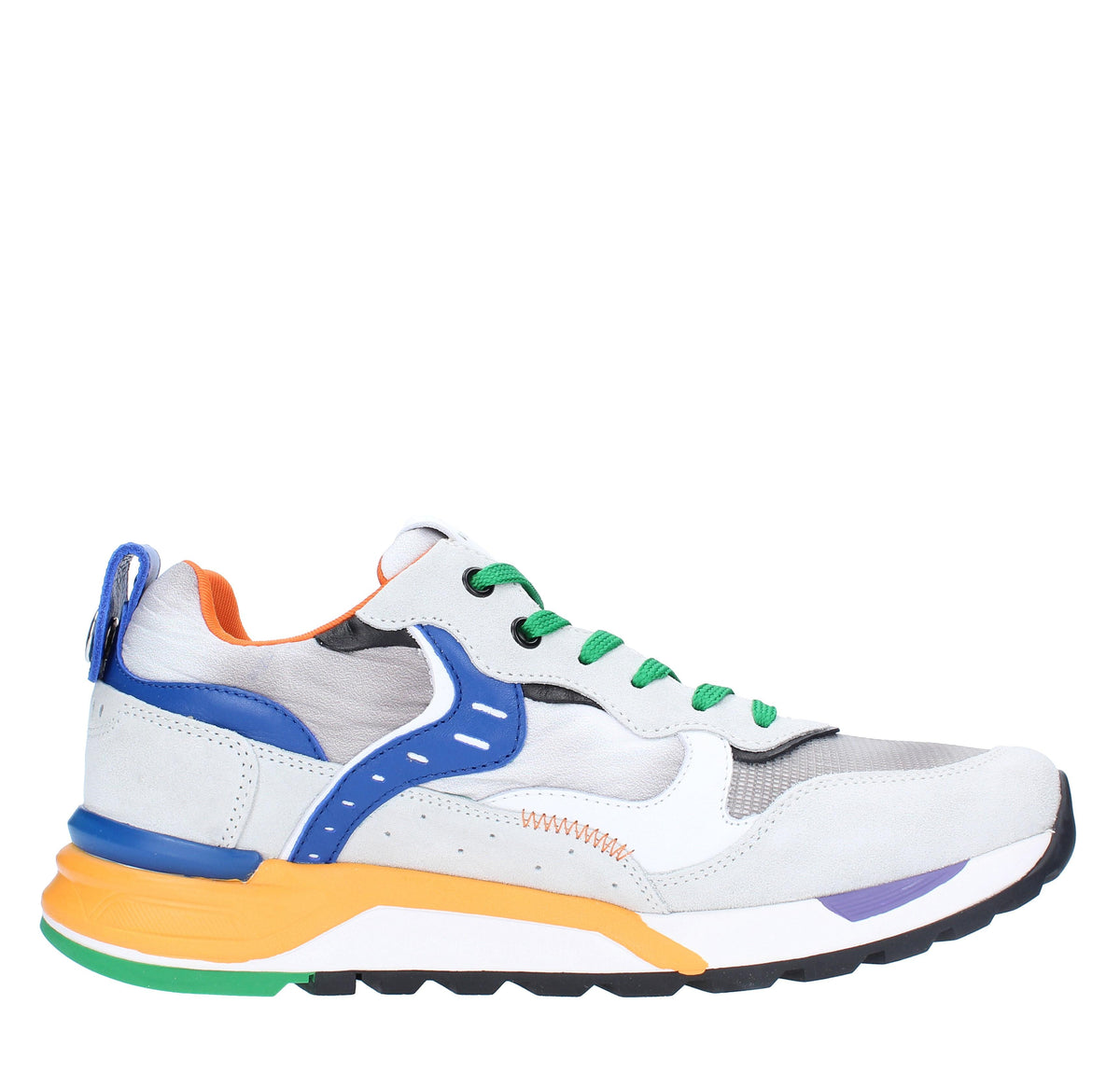 Sneakers in camoscio pelle e tessuto 