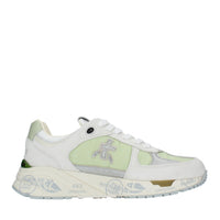 Sneakers in pelle, camoscio e tessuto 
