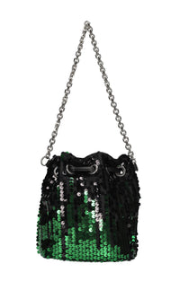 Borsa in ecopelle tessuto e paillettes 