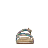 Sandali flat in camoscio e strass 