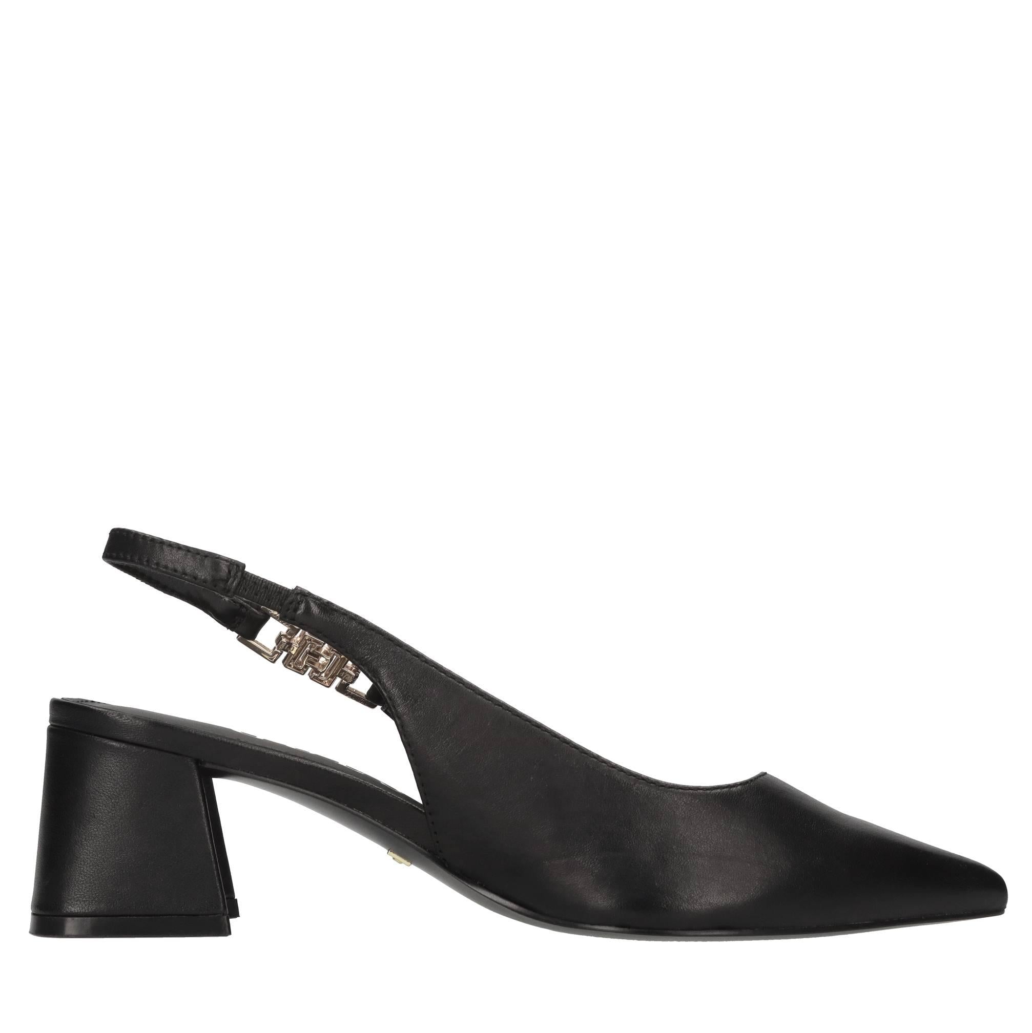 Décolleté slingback in pelle 