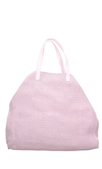 Borsa in rafia e pelle. 
