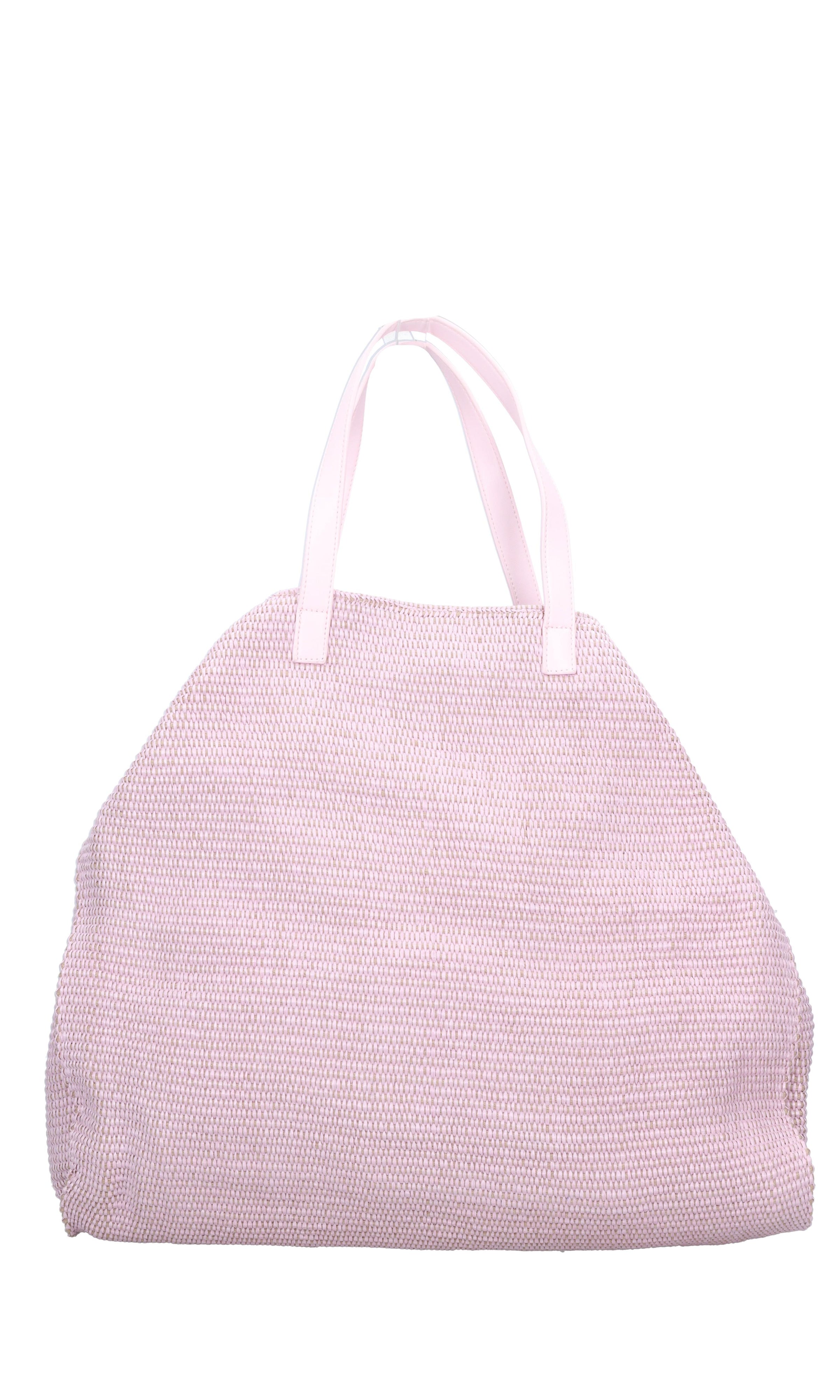 Borsa in rafia e pelle. 