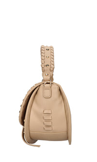 Borsa in ecopelle con borchie e strass 