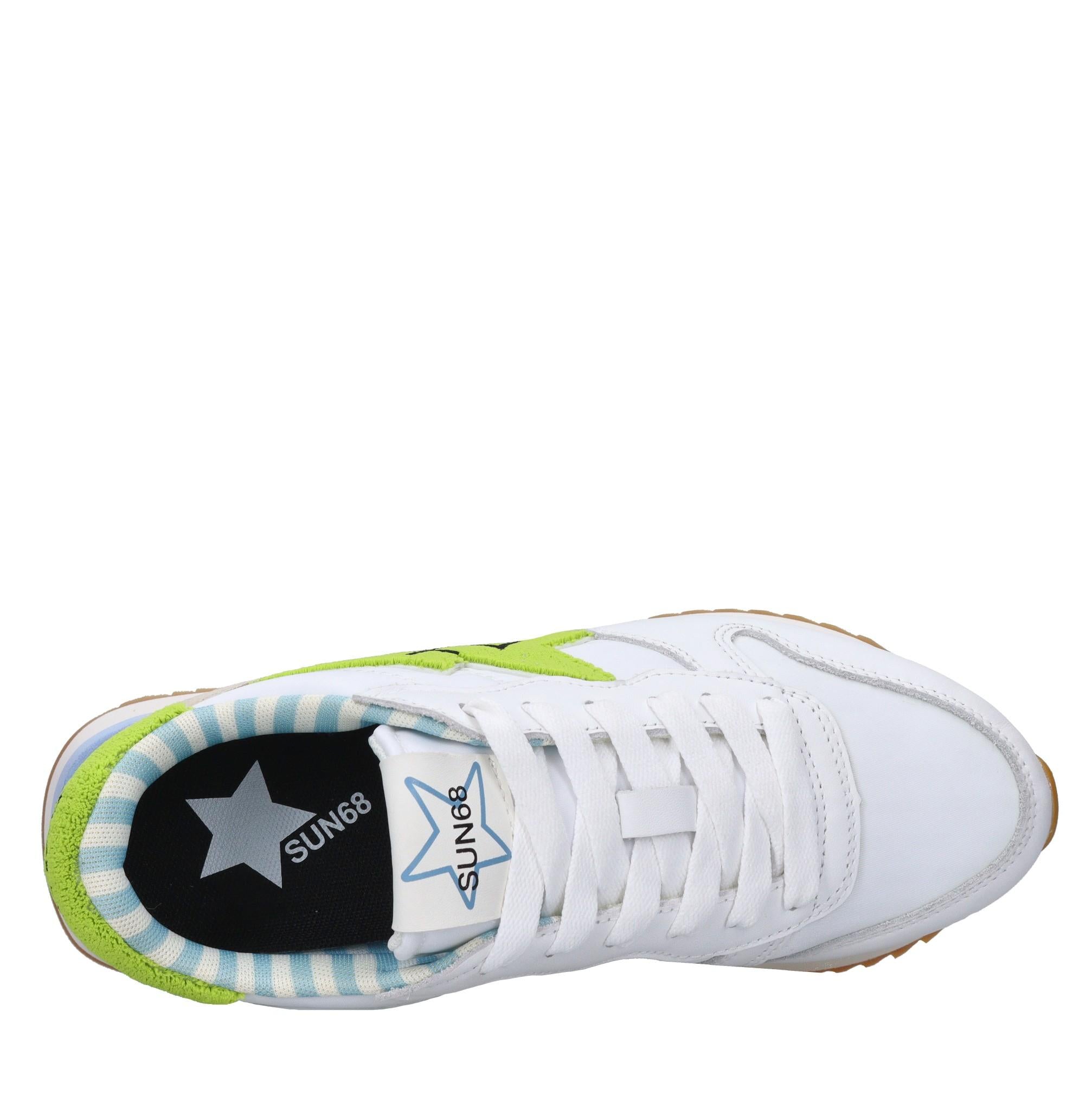 Sneakers in pelle e tessuto 