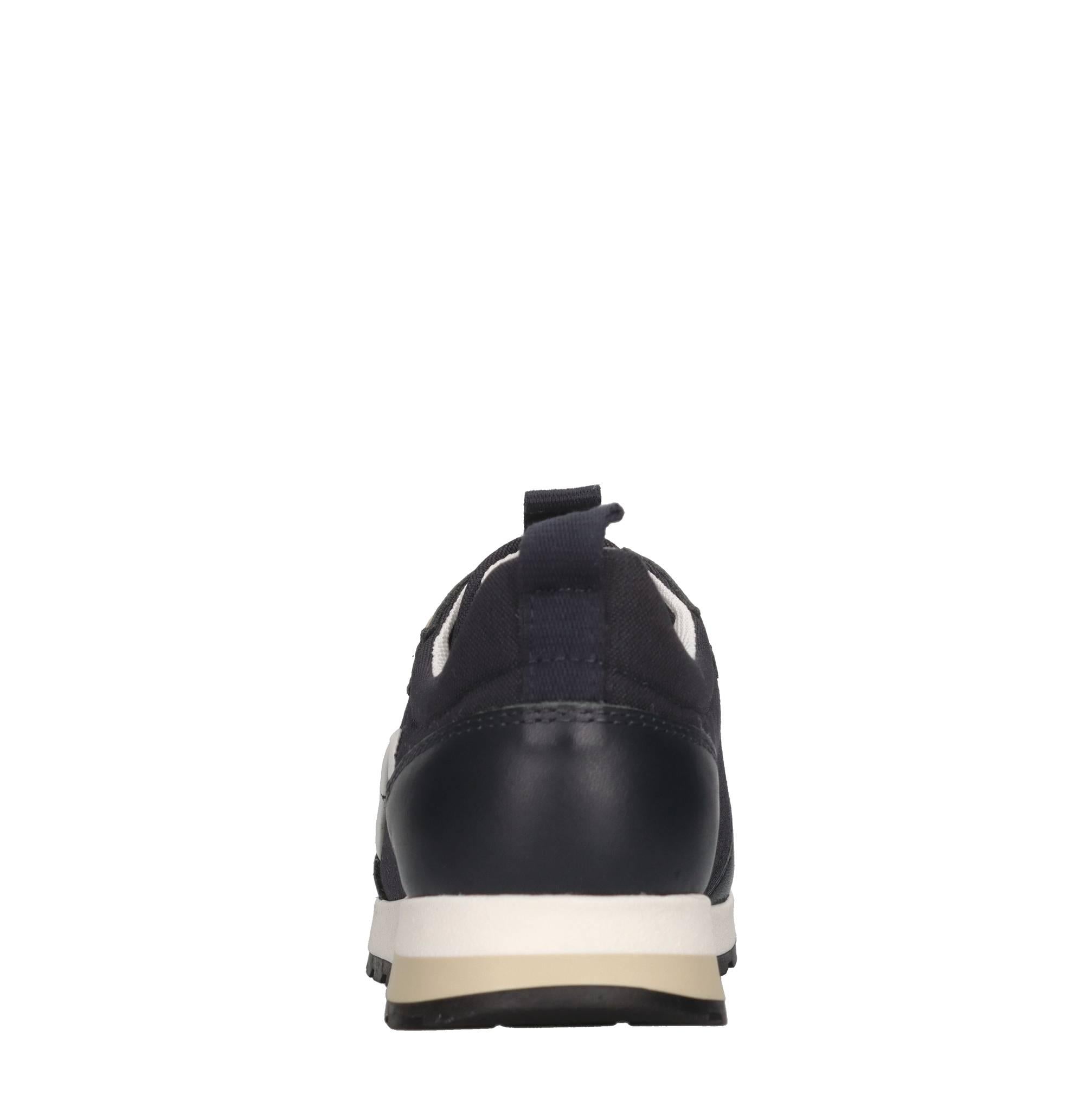 Sneakers in pelle e tessuto 