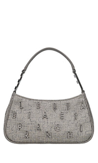 Borsa in pelle e tessuto 
