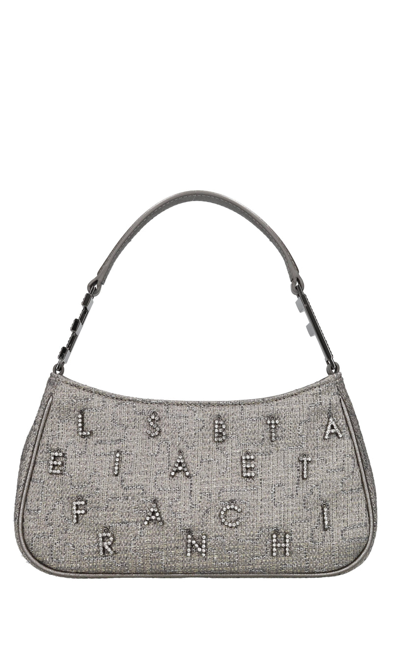 Borsa in pelle e tessuto 