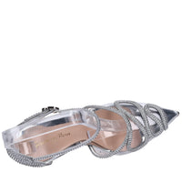 Décolleté slingback in pelle e plexi 