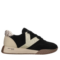 Sneakers in camoscio e glitter 