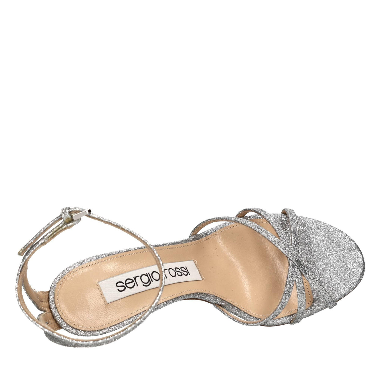 Sandali in pelle e glitter 