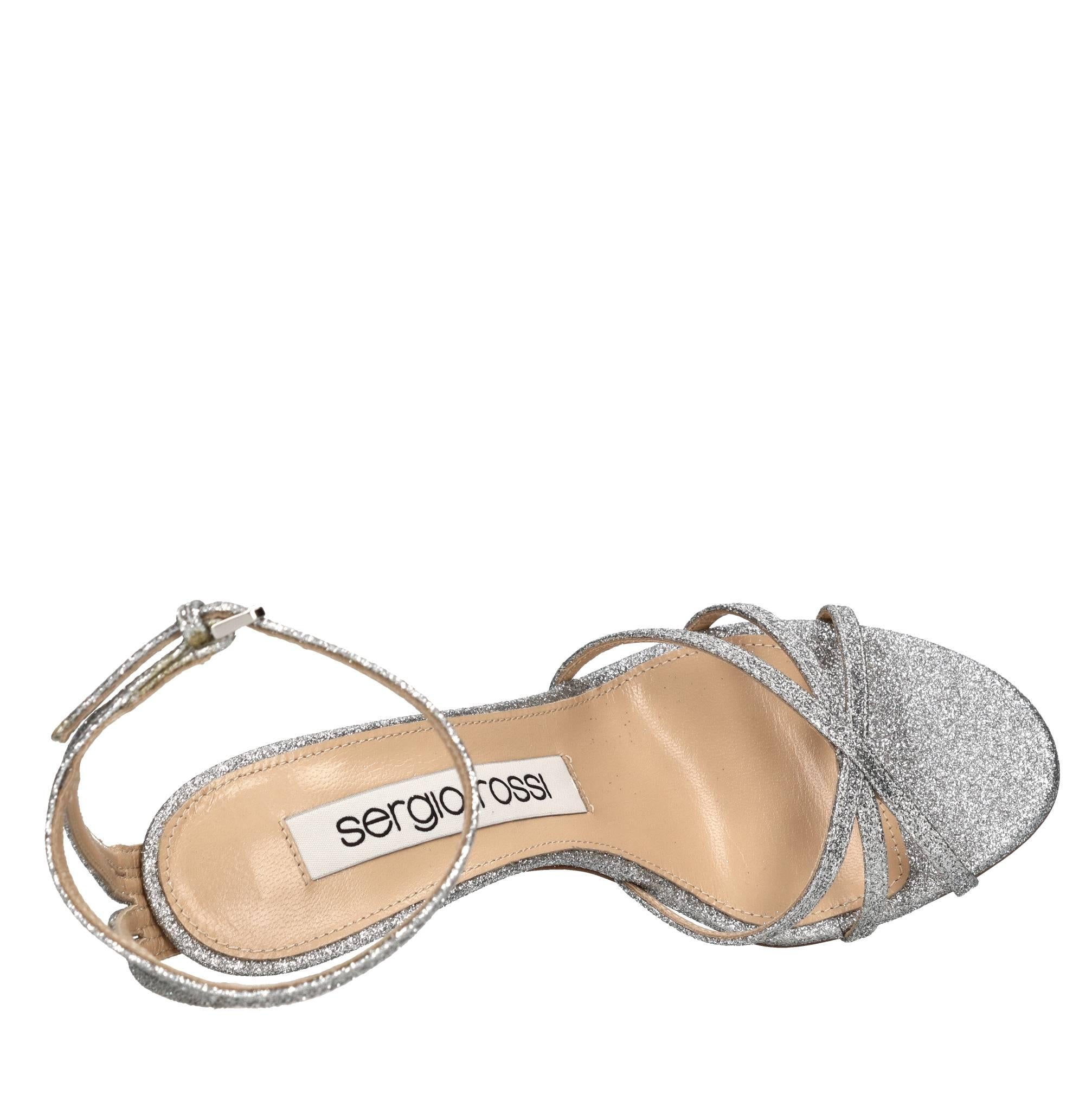 Sandali in pelle e glitter 