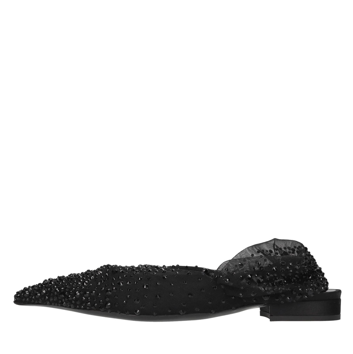 Ballerine slingback in tulle e strass 