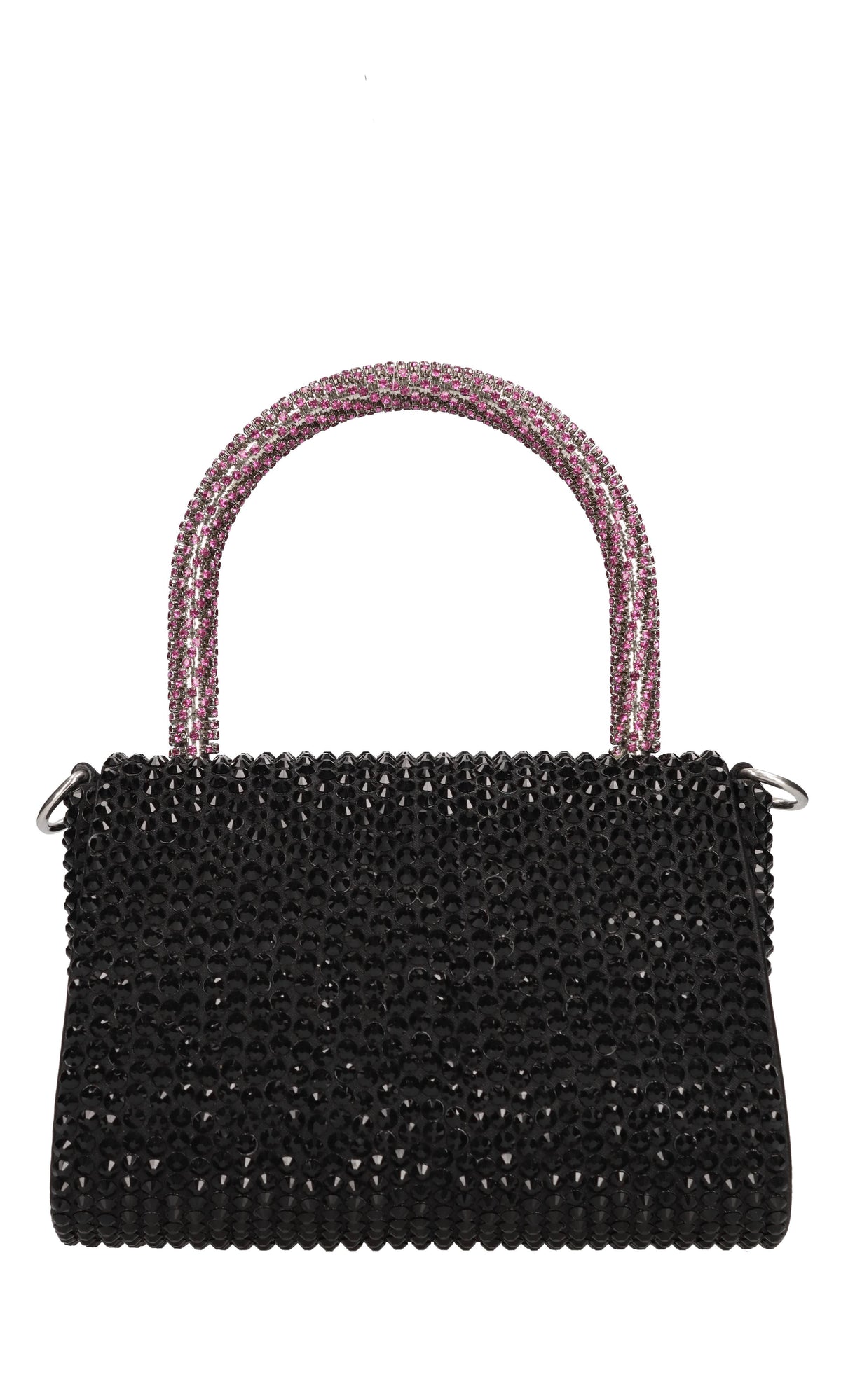 Borsa mini Cookie in raso e strass 