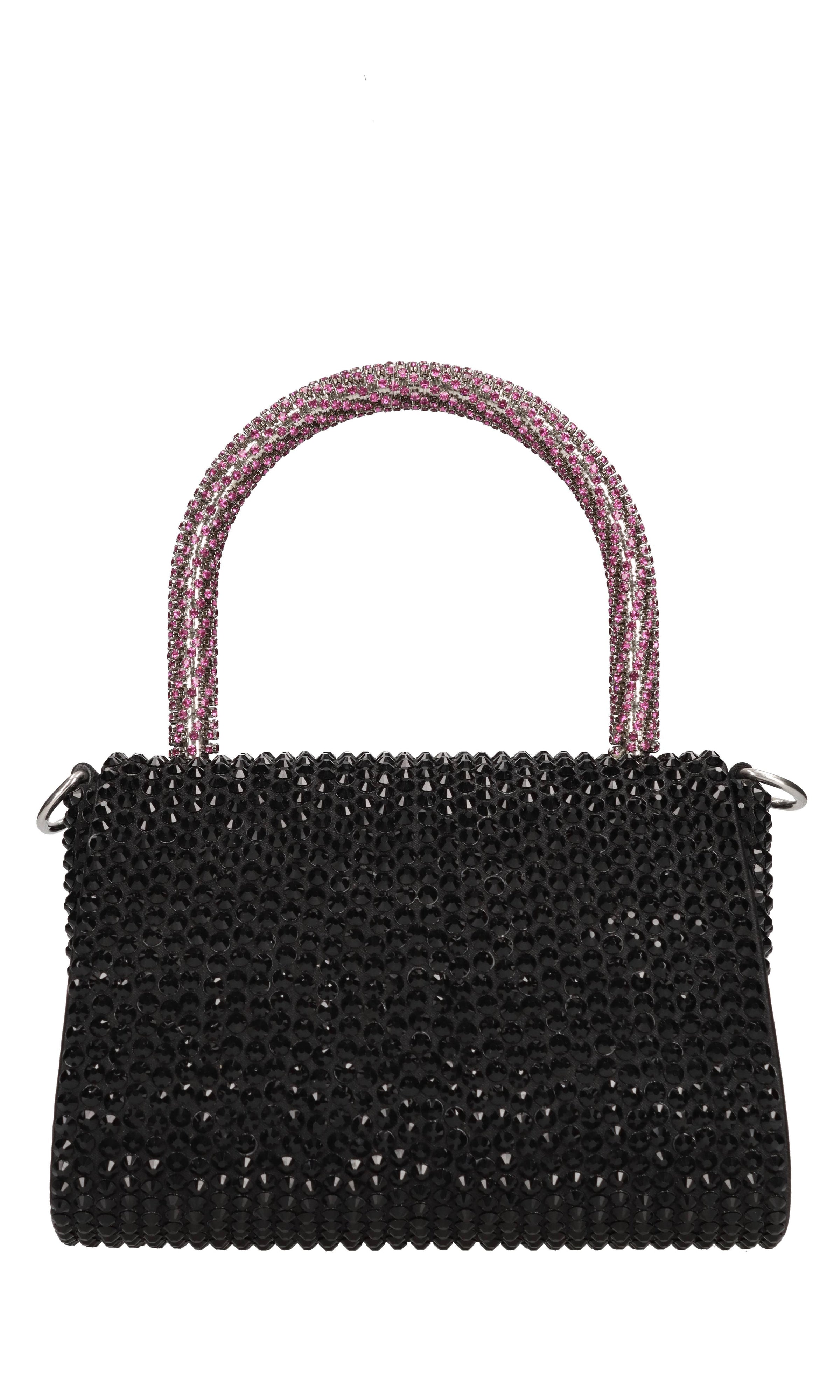 Borsa mini Cookie in raso e strass 