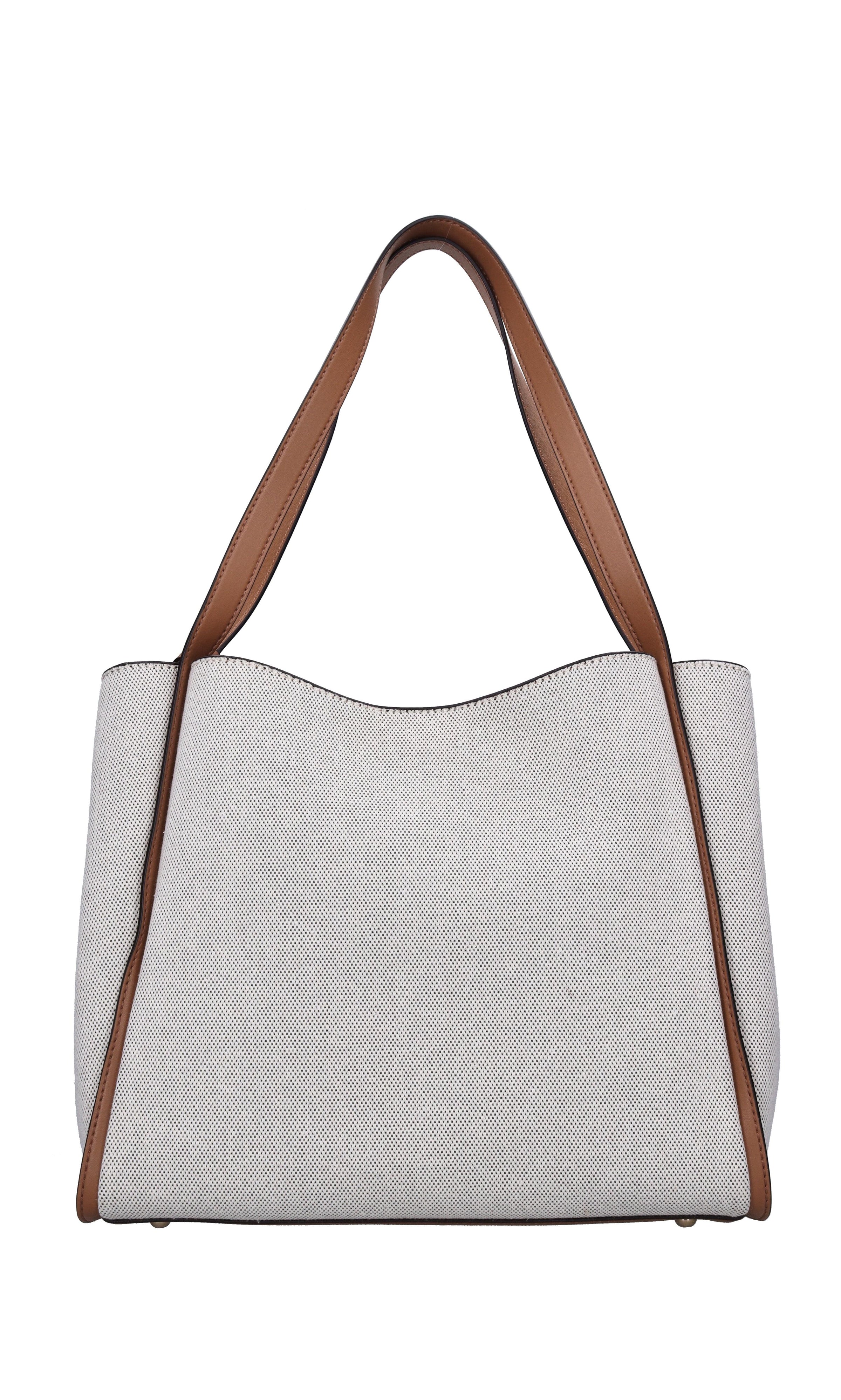 Borsa in ecopelle e tessuto 