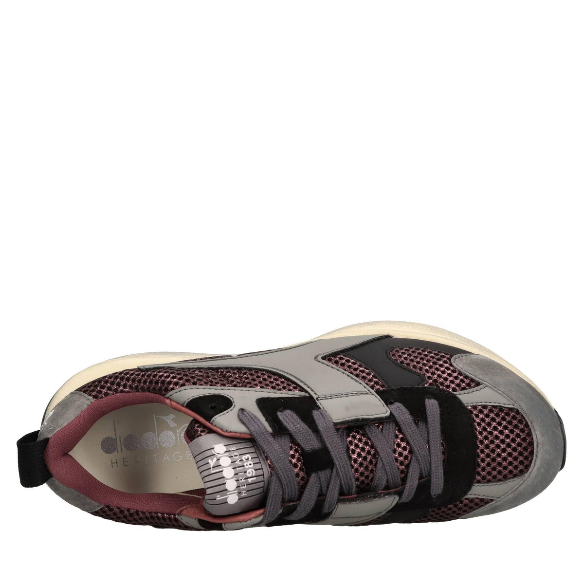 Sneakers in pelle e tessuto 