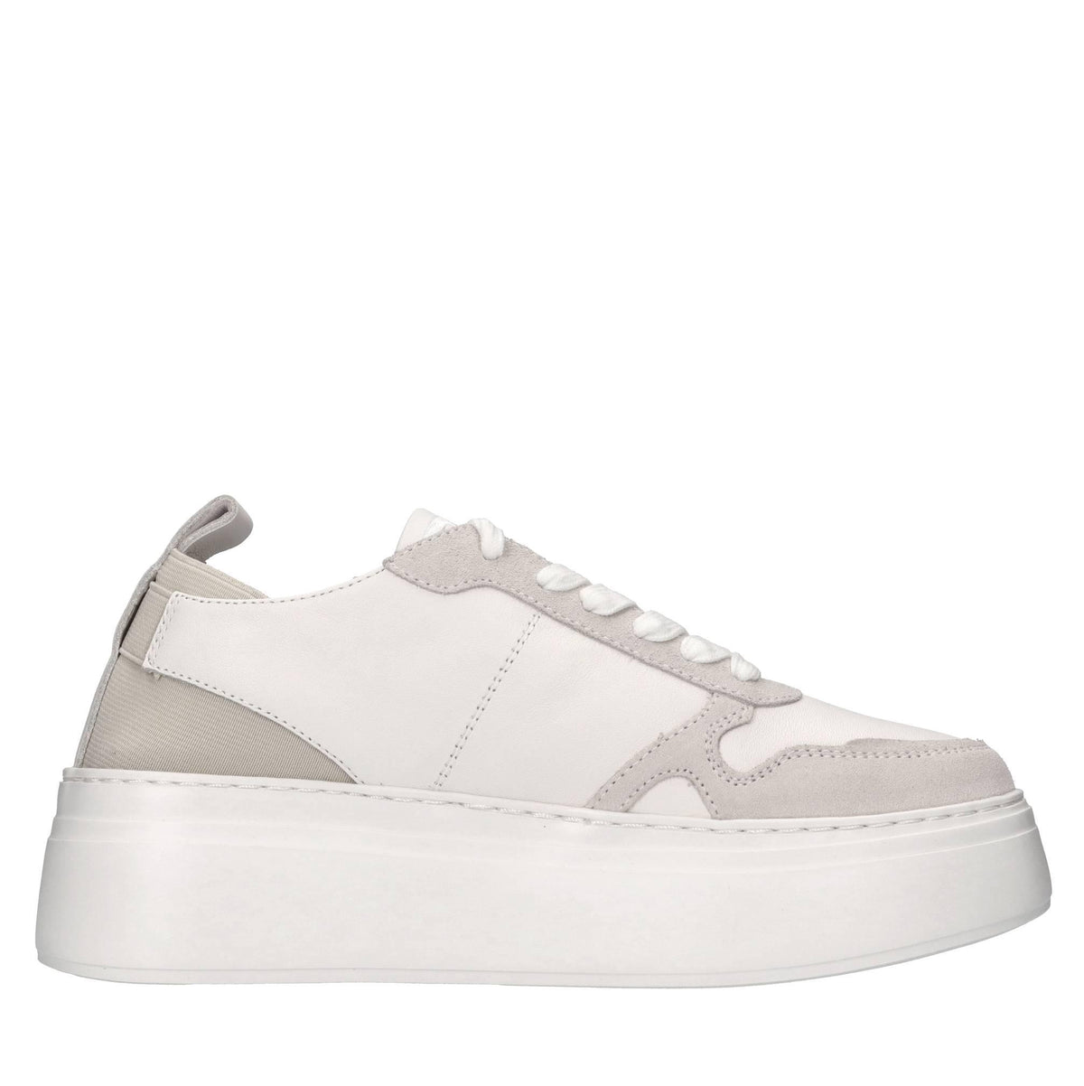 Sneakers in pelle e tessuto 