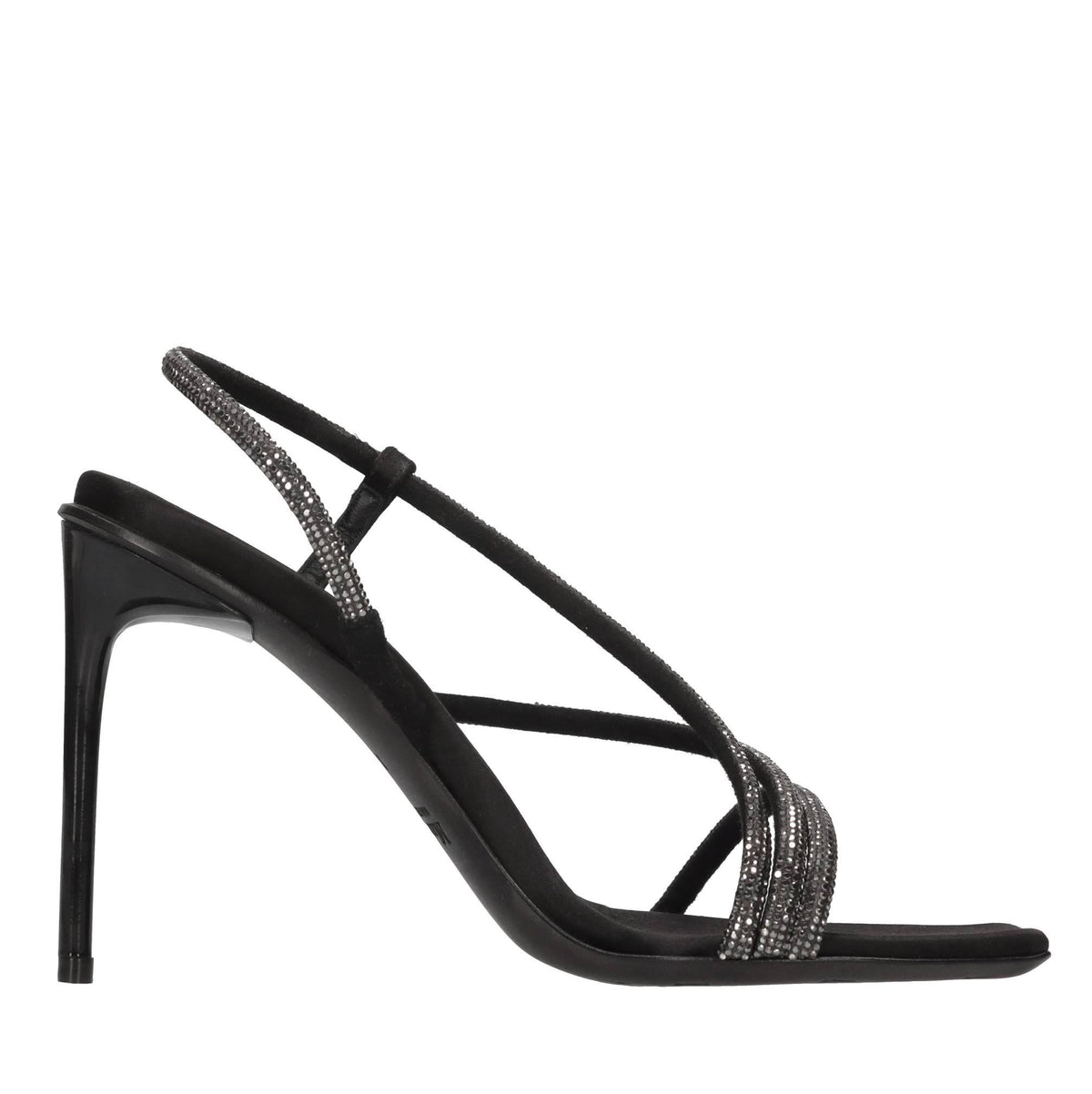Sandali in raso e strass 