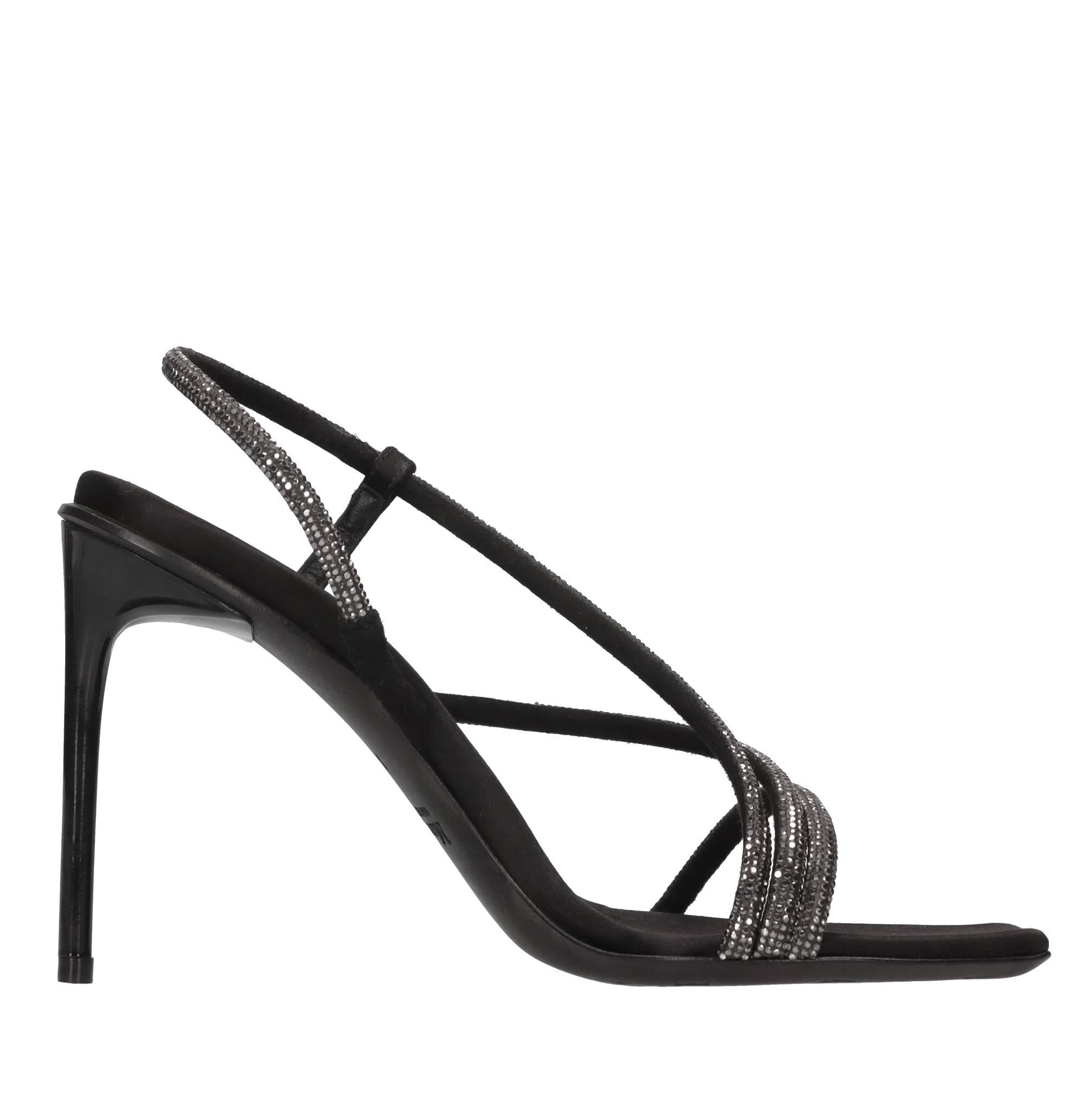 Sandali in raso e strass 