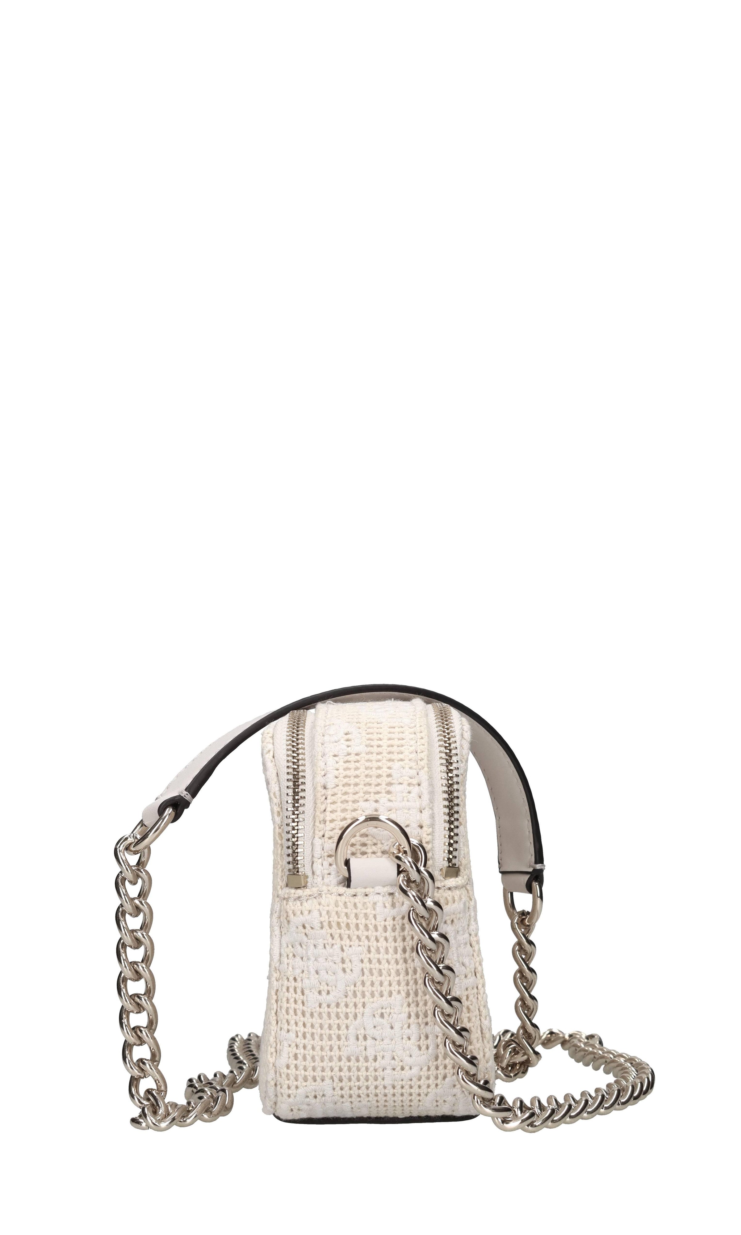 Borsa in tessuto crochet ed ecopelle con ricami 4G logo 