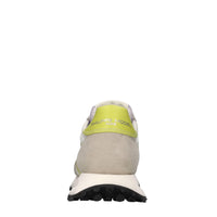 Sneakers in pelle e tessuto 