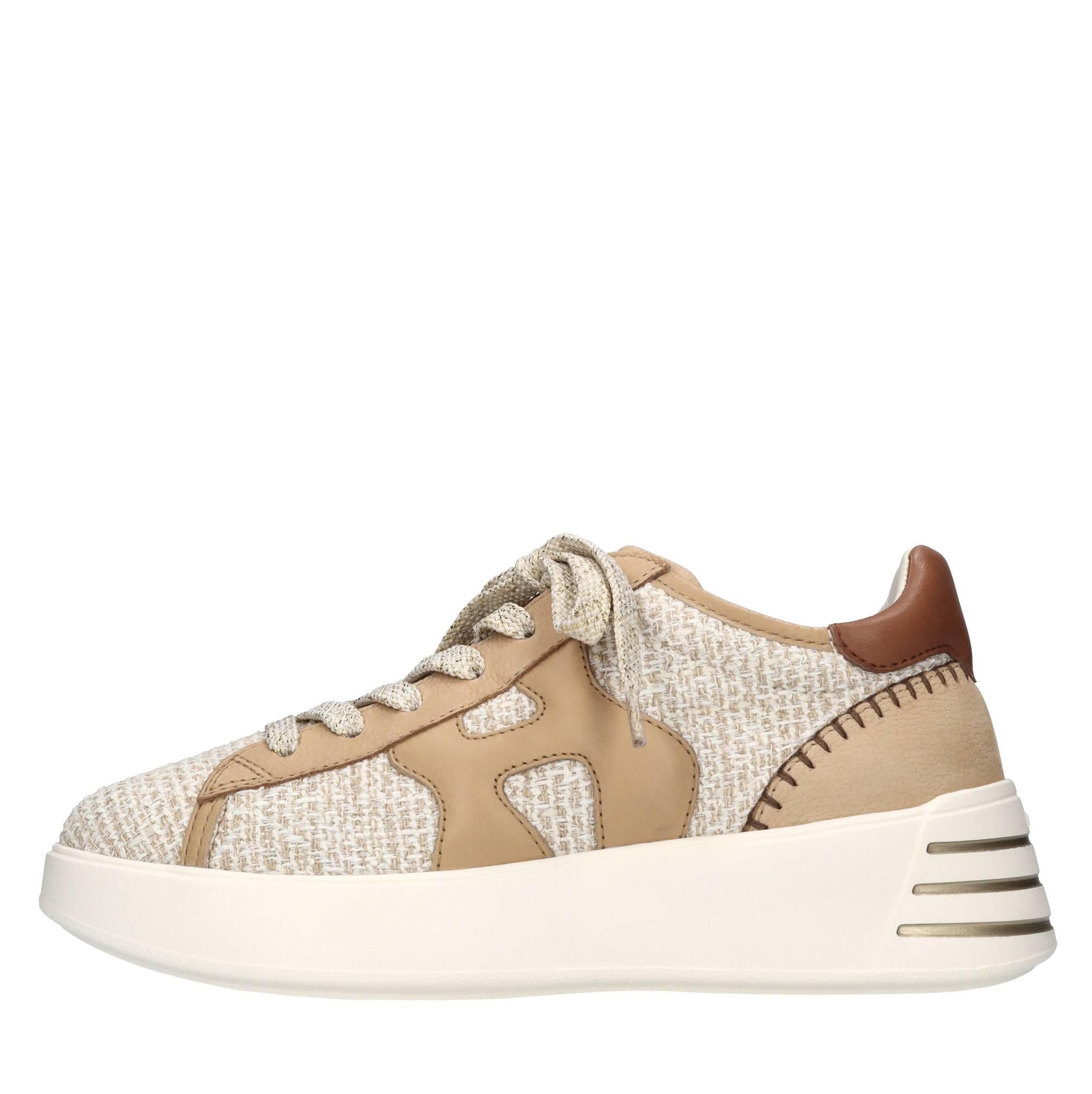 Sneakers in pelle e tessuto 