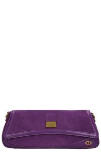 Borsa irregular in pelle e camoscio 