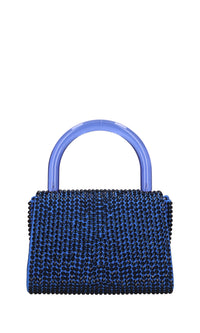 Borsa mini Cookie in raso e strass 