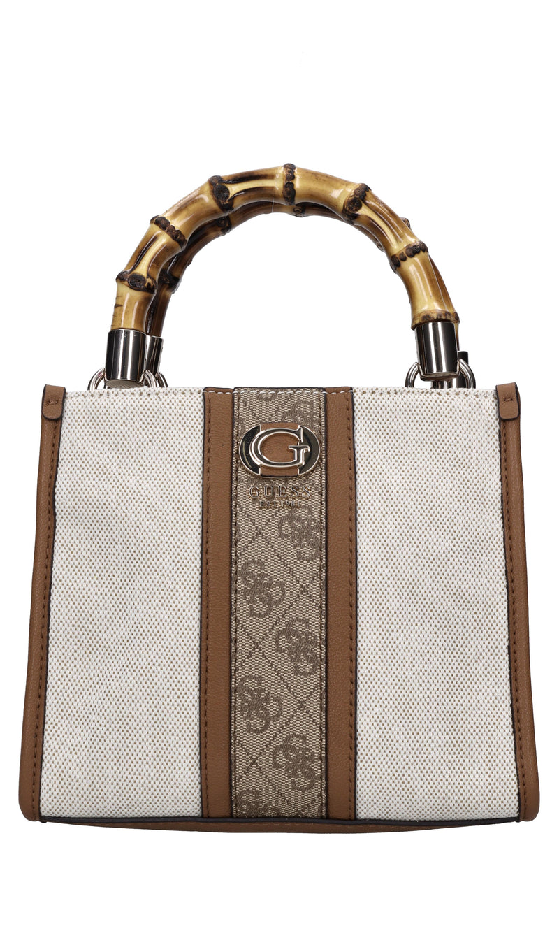 Borsa in ecopelle e tessuto 