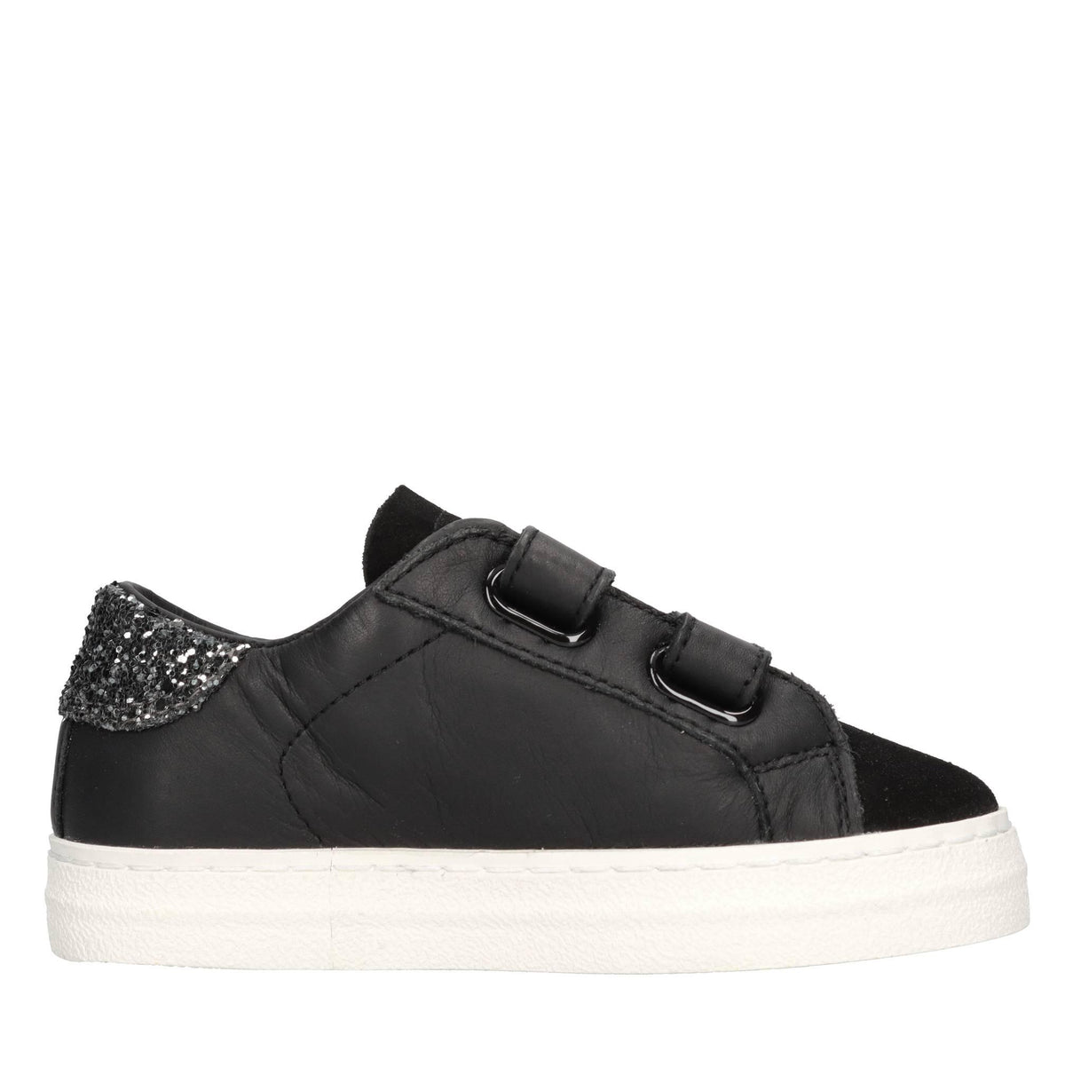 Sneakers in pelle e tessuto 