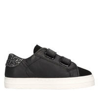 Sneakers in pelle e tessuto 