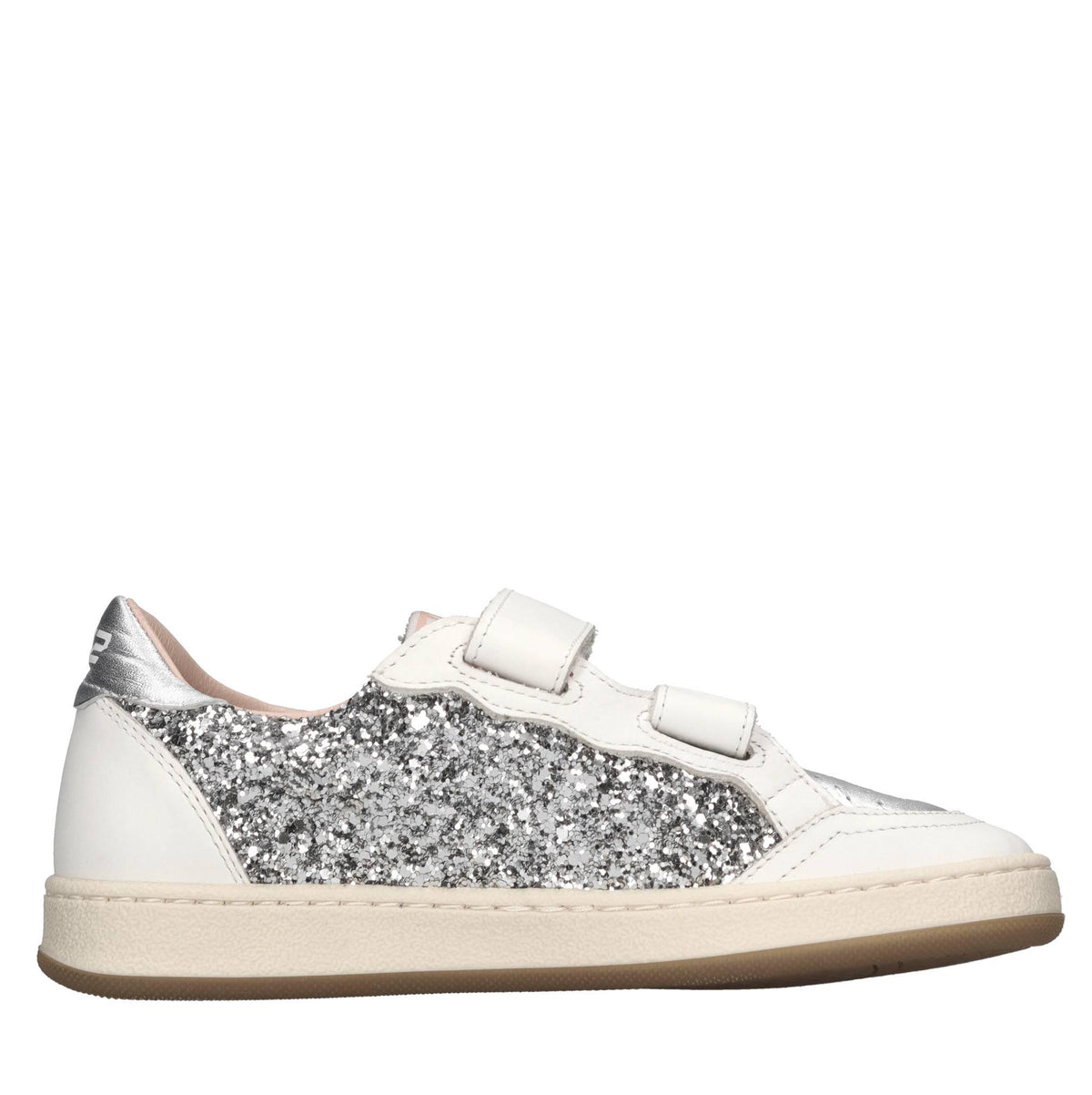 Sneakers in pelle e glitter 