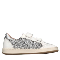Sneakers in pelle e glitter 