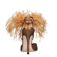 Décolleté slingback modello Deva in raso e strass 