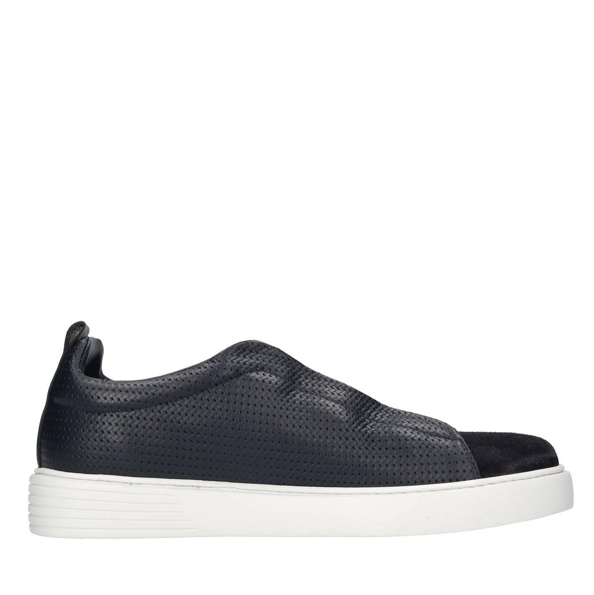 Slip-on in pelle e camoscio 