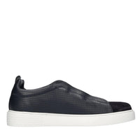 Slip-on in pelle e camoscio 