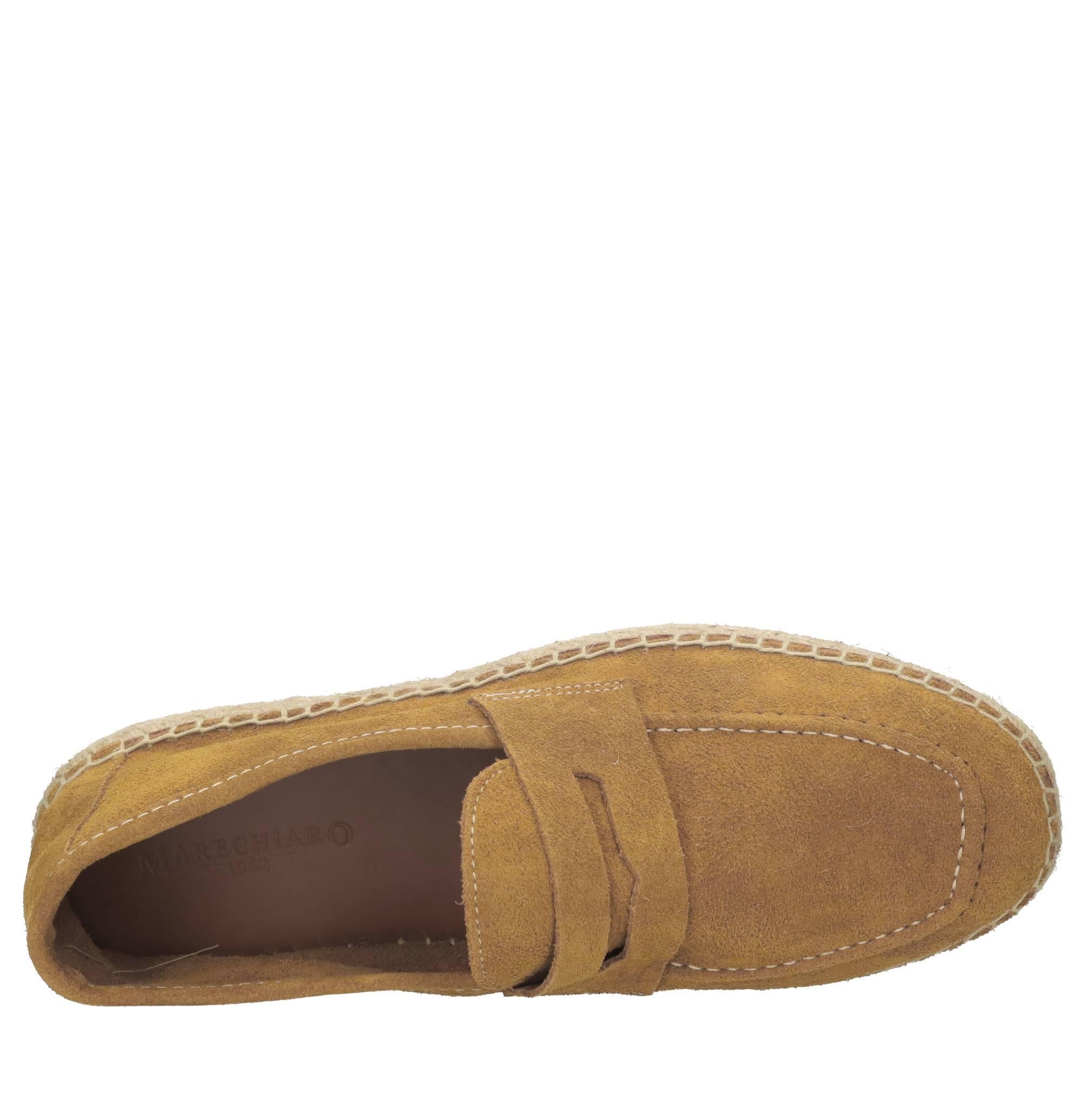 Mocassini espadrillas in camoscio e rafìa 