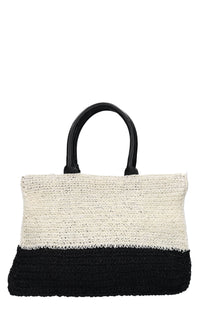 Borsa Saint Tropez in rafia e pelle 