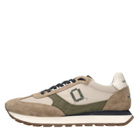 Sneakers in pelle e tessuto 